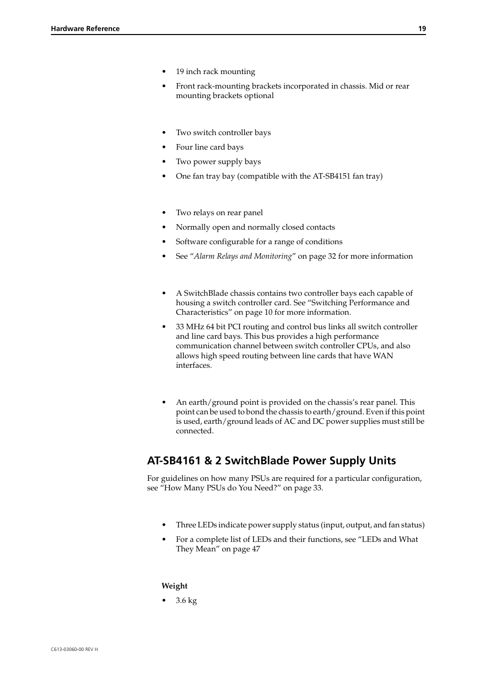 At-sb4161 & 2 switchblade power supply units | Allied Telesis SwitchBlade 4000 Series Switch Hardware Reference User Manual | Page 19 / 64