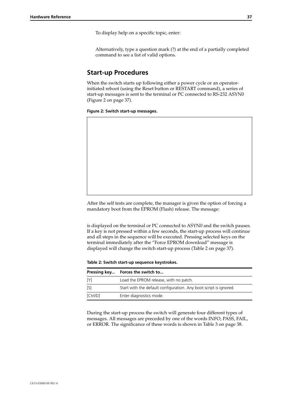 Start-up procedures | Allied Telesis SwitchBlade 4000 Series Switch Hardware Reference User Manual | Page 37 / 64