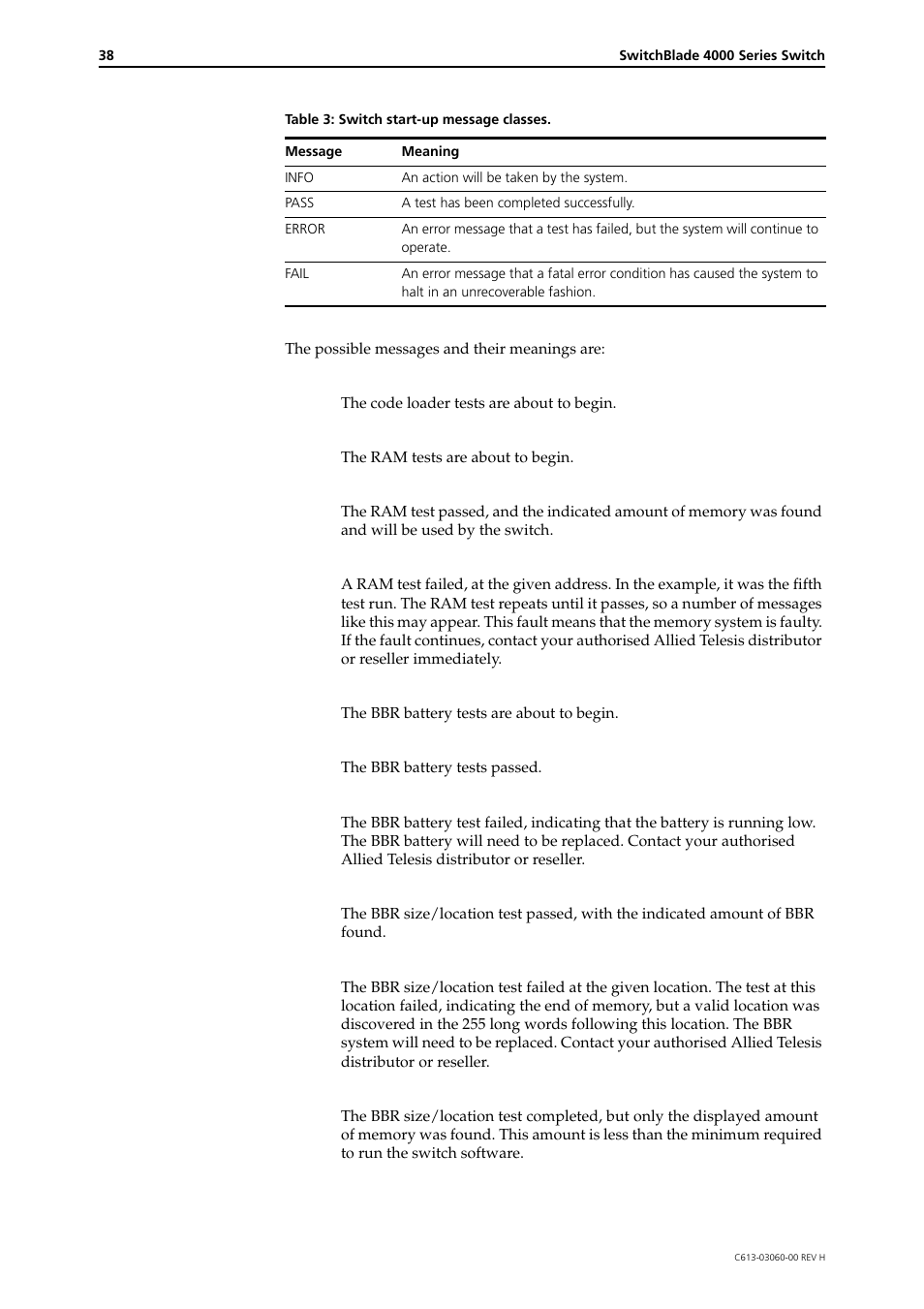 Allied Telesis SwitchBlade 4000 Series Switch Hardware Reference User Manual | Page 38 / 64