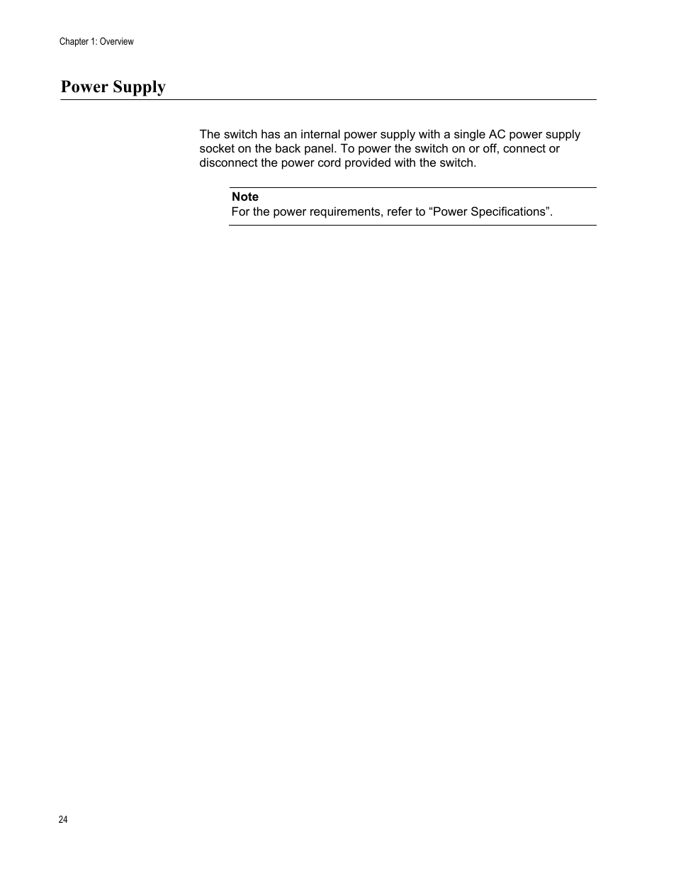 Power supply | Allied Telesis AT-GS950/48 User Manual | Page 24 / 60