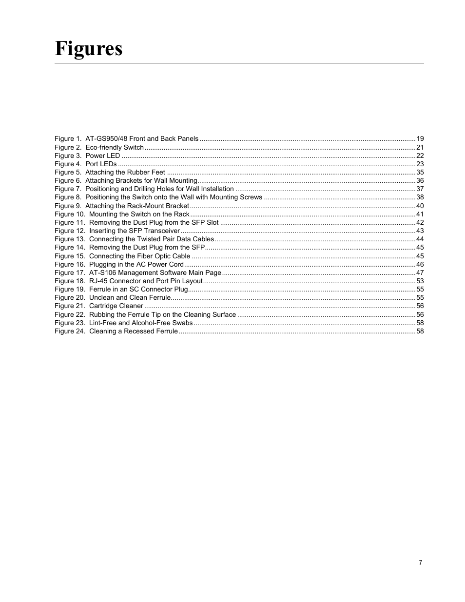 Figures | Allied Telesis AT-GS950/48 User Manual | Page 7 / 60