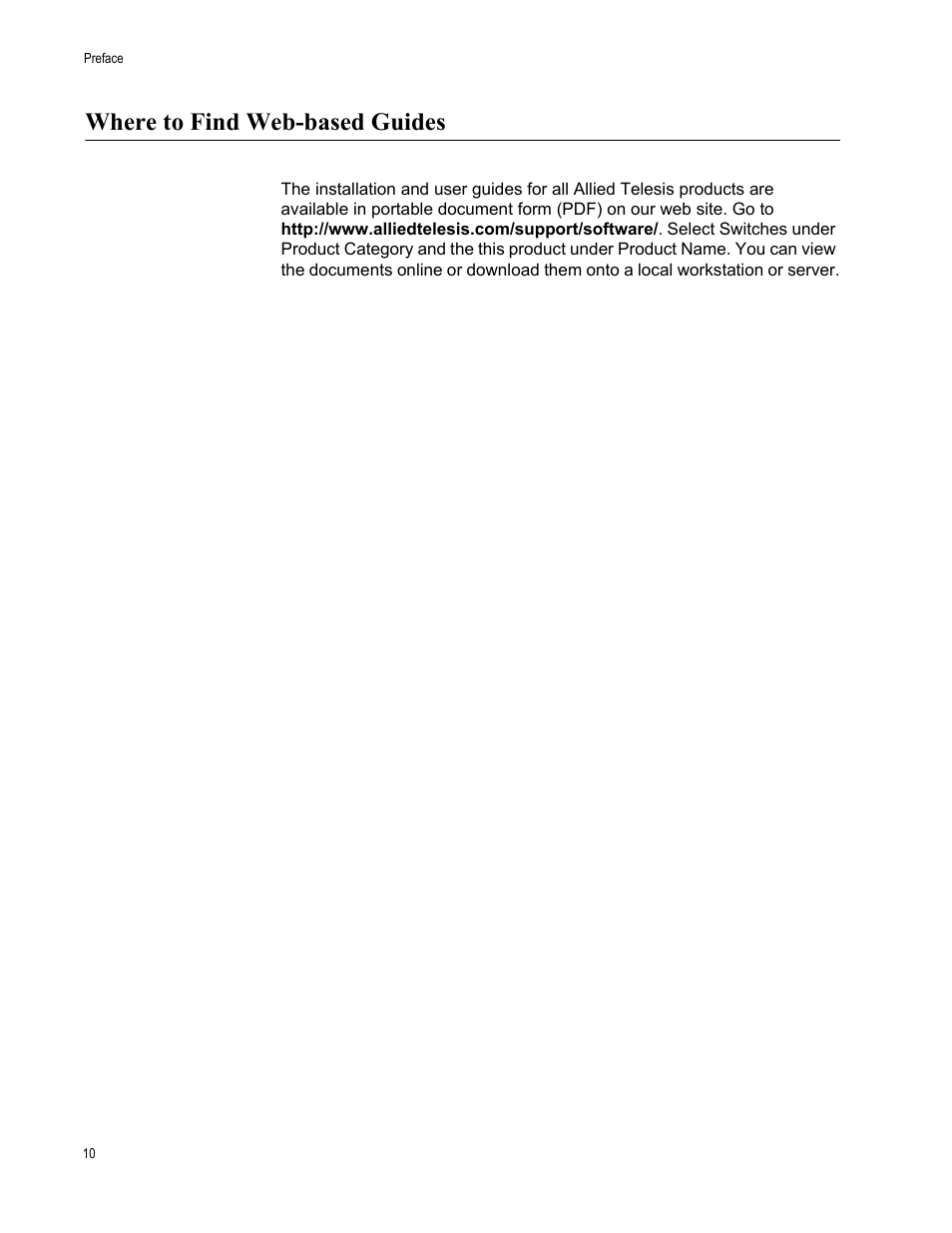 Where to find web-based guides | Allied Telesis AT-FS705L User Manual | Page 10 / 35
