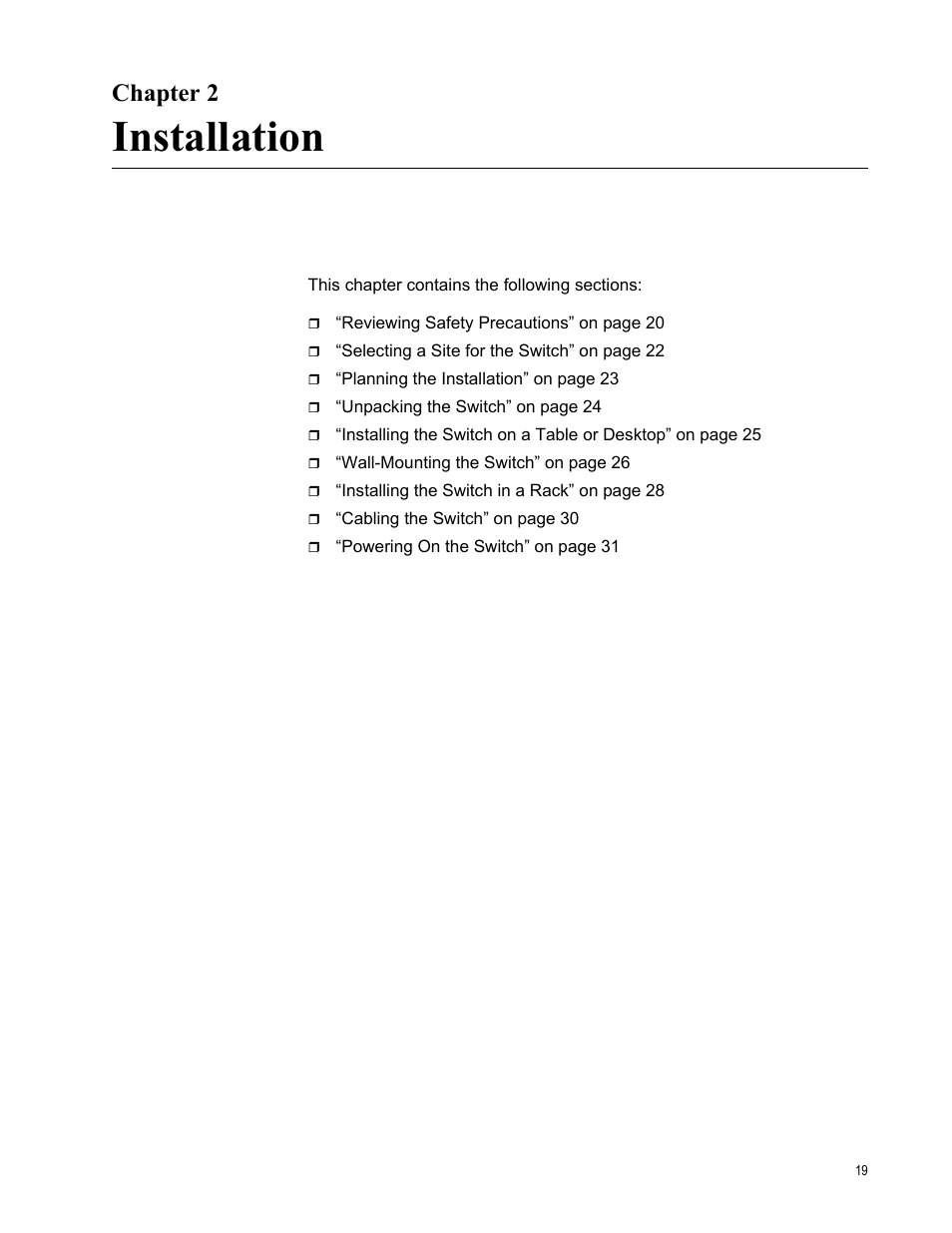 Chapter 2, Installation, R 2: installation | Allied Telesis AT-FS708 User Manual | Page 19 / 35