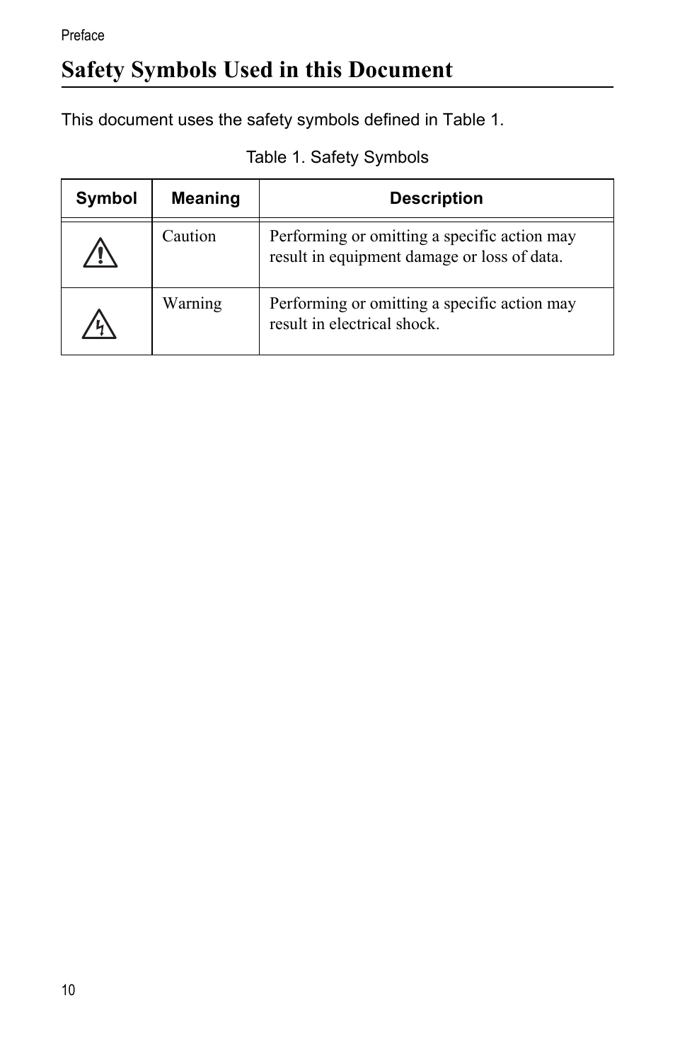 Safety symbols used in this document | Allied Telesis AT-MC1008/SP User Manual | Page 10 / 92