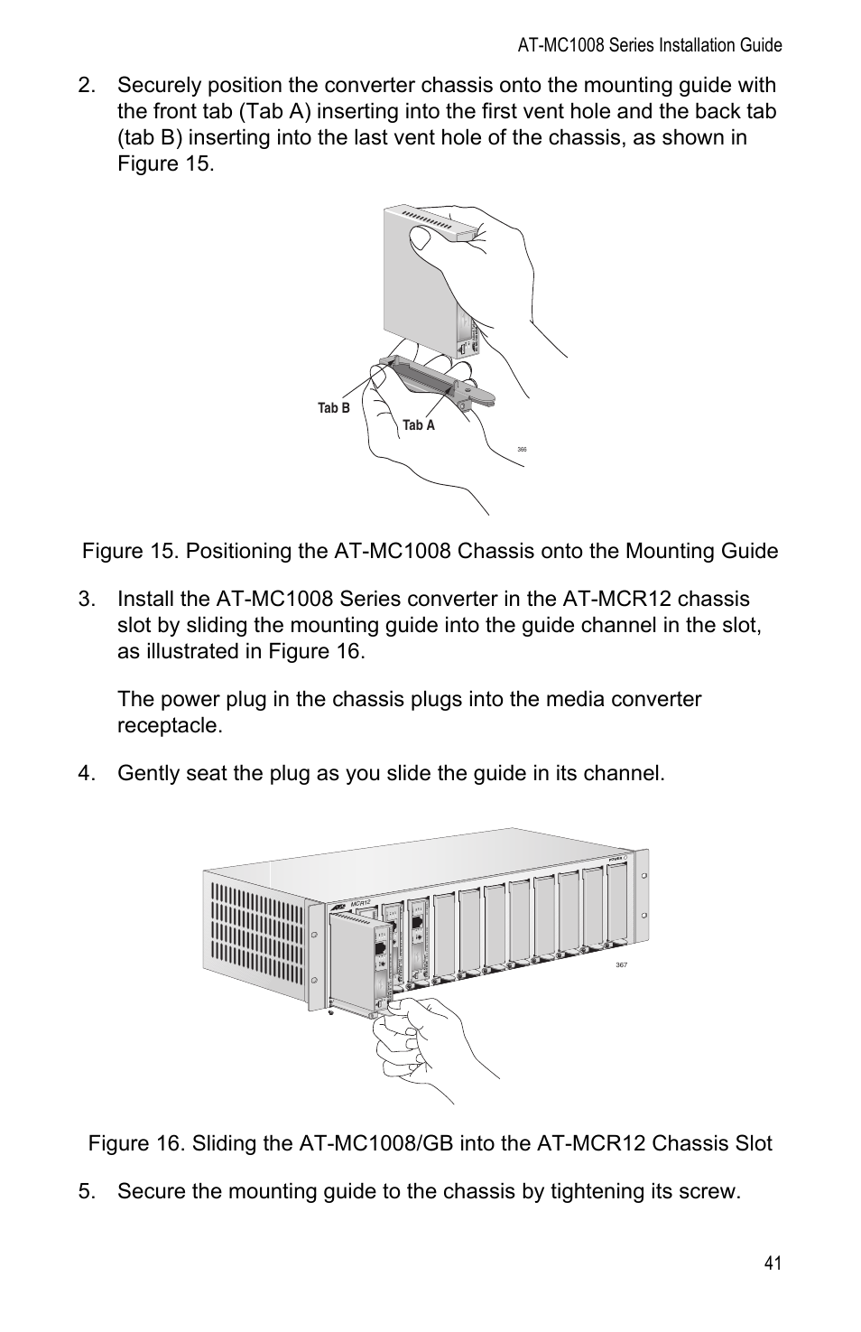 Allied Telesis AT-MC1008/SP User Manual | Page 41 / 92