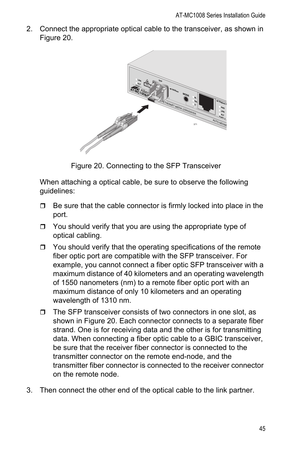 Allied Telesis AT-MC1008/SP User Manual | Page 45 / 92