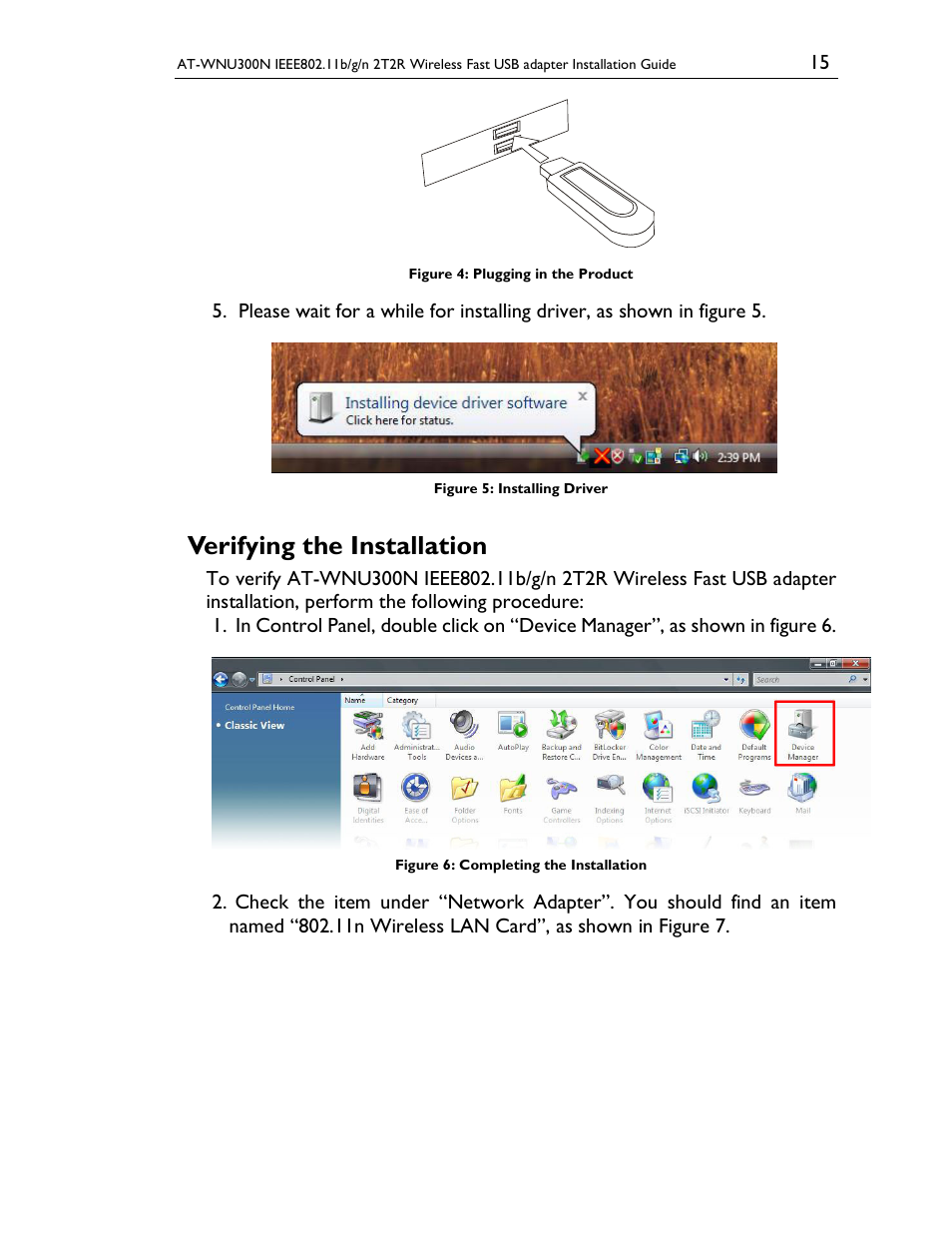 Verifying the installation | Allied Telesis AT-WNU300N User Manual | Page 15 / 20
