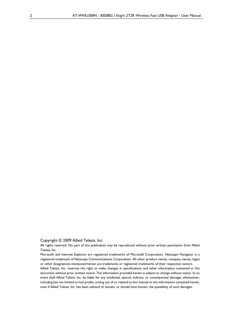 Allied Telesis AT-WNU300N User Manual | Page 2 / 39