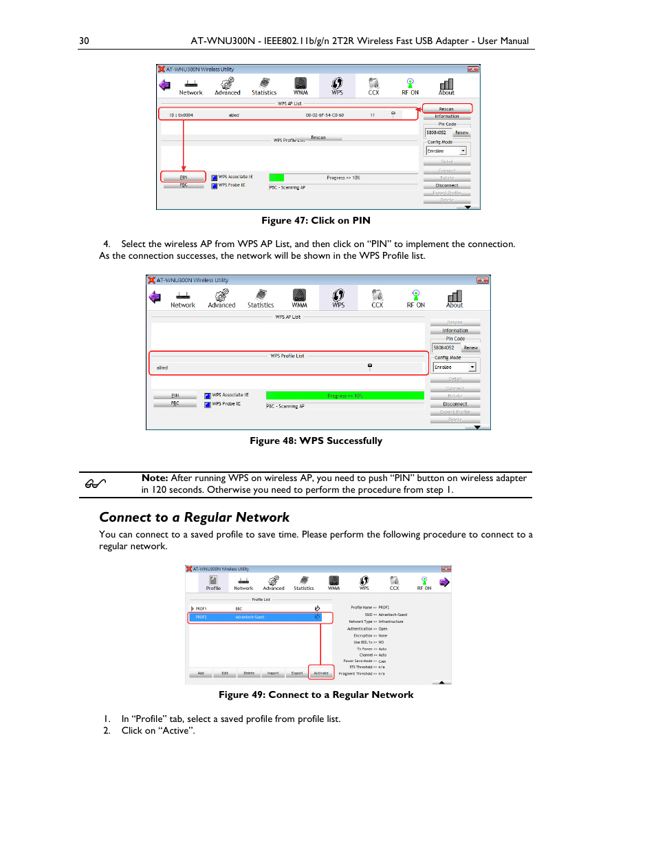 Connect to a regular network | Allied Telesis AT-WNU300N User Manual | Page 30 / 39