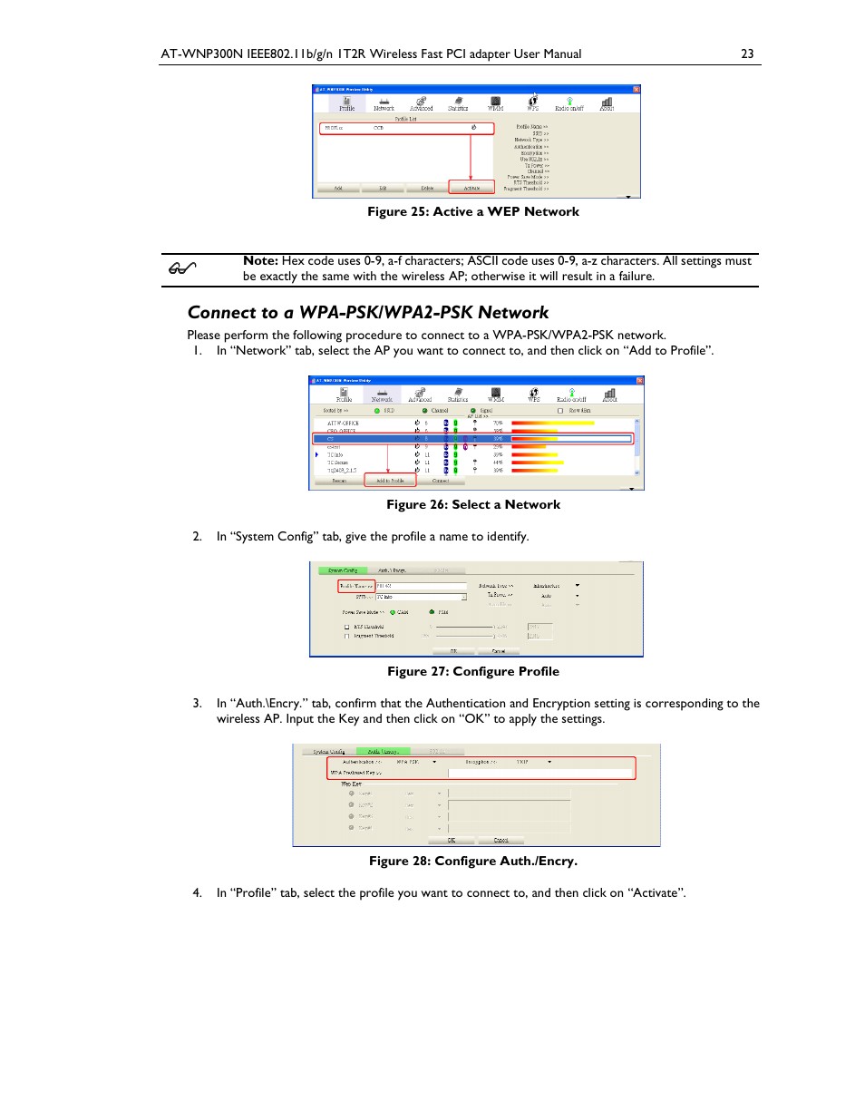 Connect to a wpa-psk/wpa2-psk network | Allied Telesis AT-WNP300N User Manual | Page 23 / 38