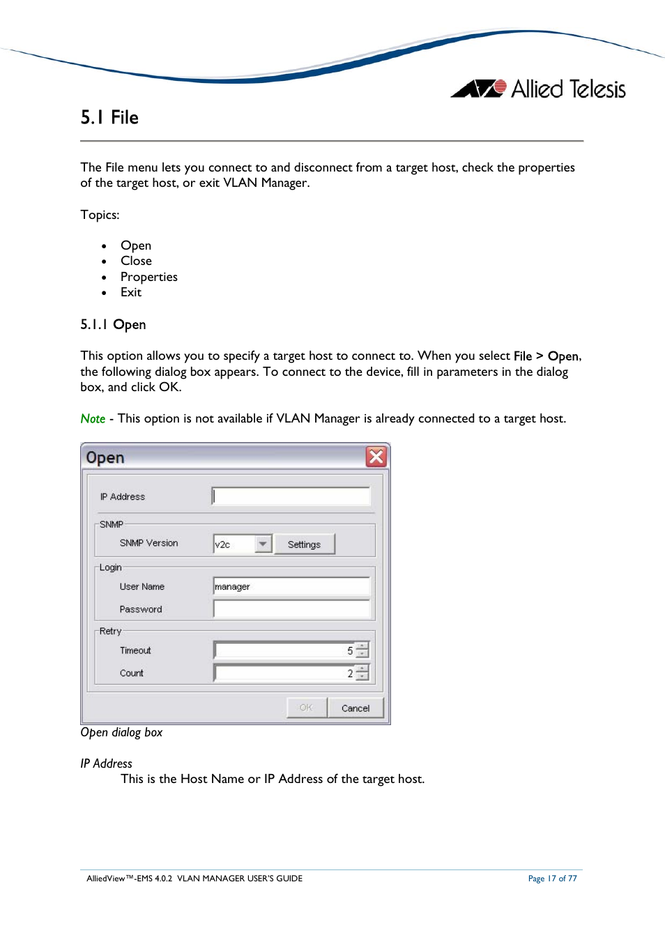 1 file | Allied Telesis AlliedView-EMS 4.0.2 VLAN-Manager User Manual | Page 17 / 77