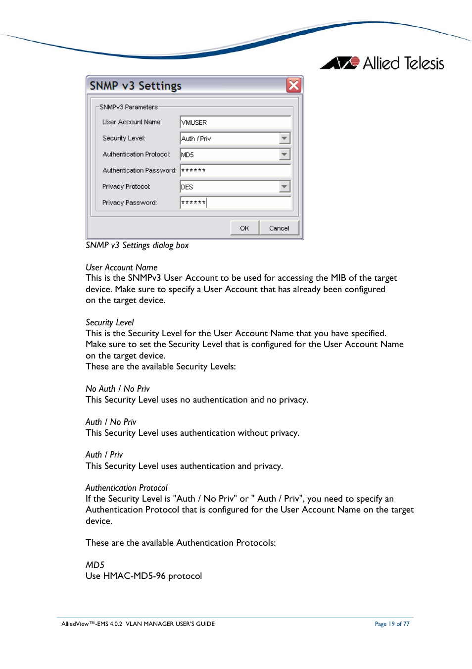 Allied Telesis AlliedView-EMS 4.0.2 VLAN-Manager User Manual | Page 19 / 77