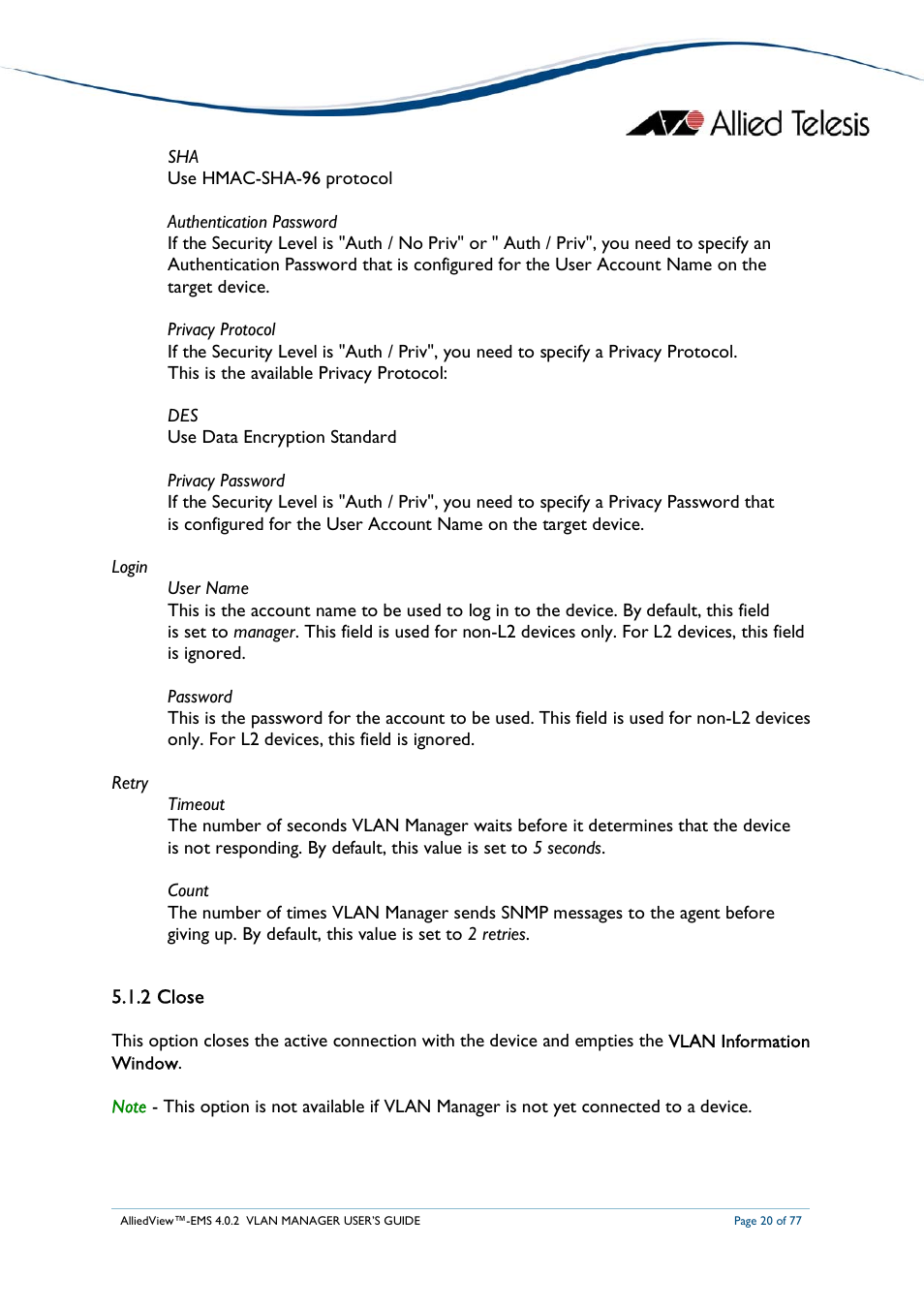 Allied Telesis AlliedView-EMS 4.0.2 VLAN-Manager User Manual | Page 20 / 77