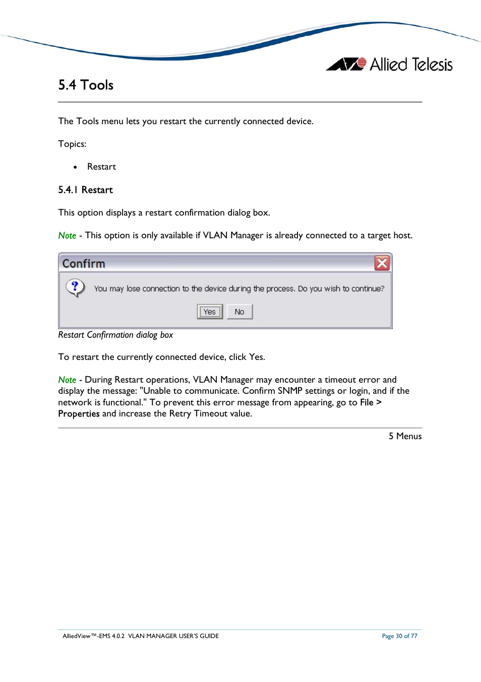 4 tools | Allied Telesis AlliedView-EMS 4.0.2 VLAN-Manager User Manual | Page 30 / 77