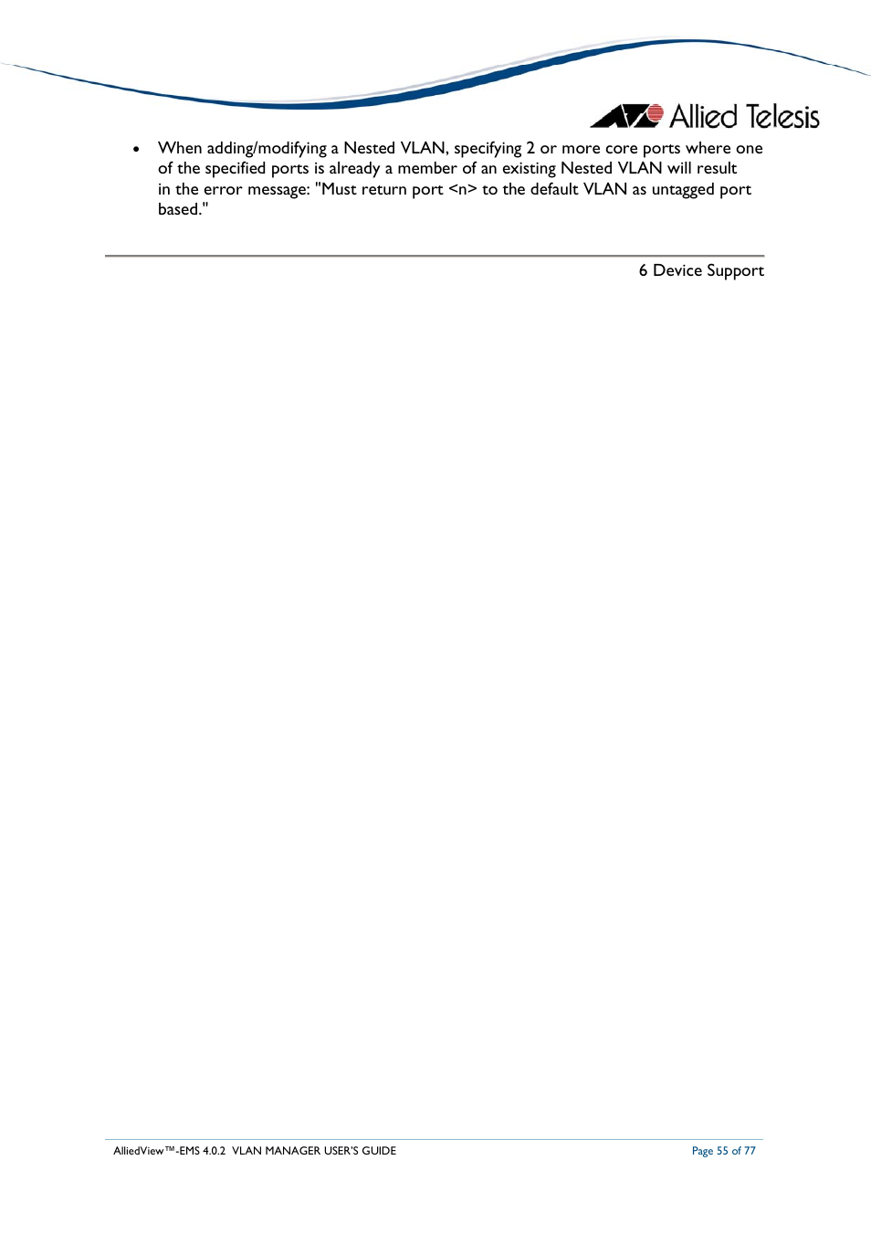 Allied Telesis AlliedView-EMS 4.0.2 VLAN-Manager User Manual | Page 55 / 77