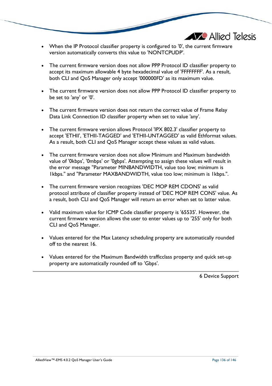 Allied Telesis AlliedView-EMS 4.0.2 QoS-Manager User Manual | Page 136 / 146