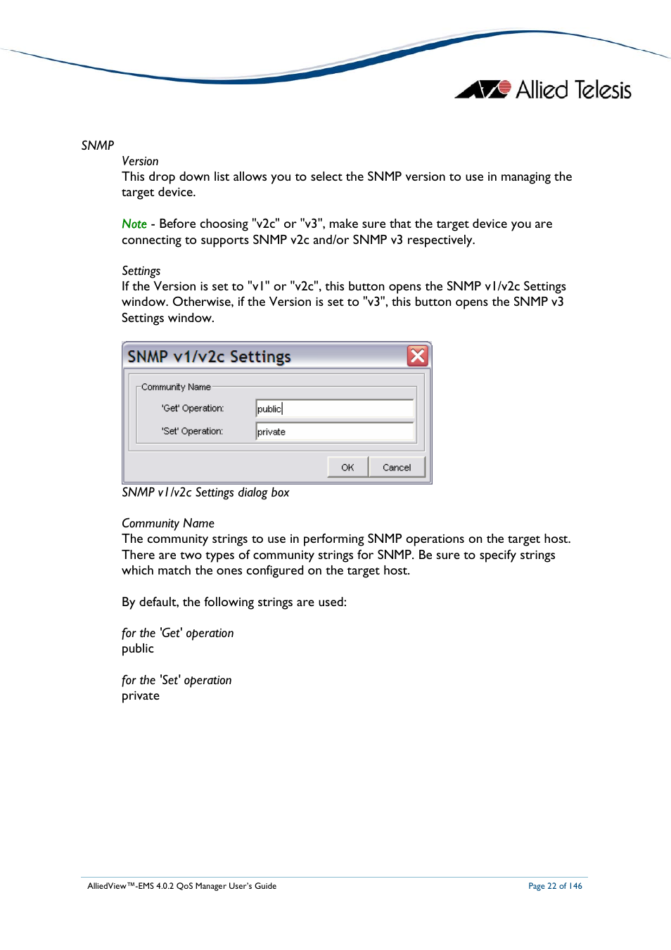 Allied Telesis AlliedView-EMS 4.0.2 QoS-Manager User Manual | Page 22 / 146