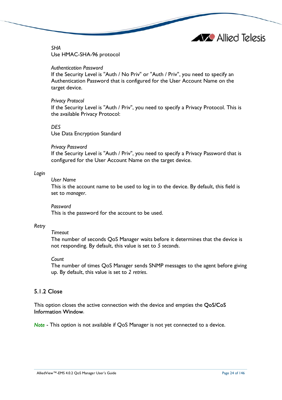 Allied Telesis AlliedView-EMS 4.0.2 QoS-Manager User Manual | Page 24 / 146