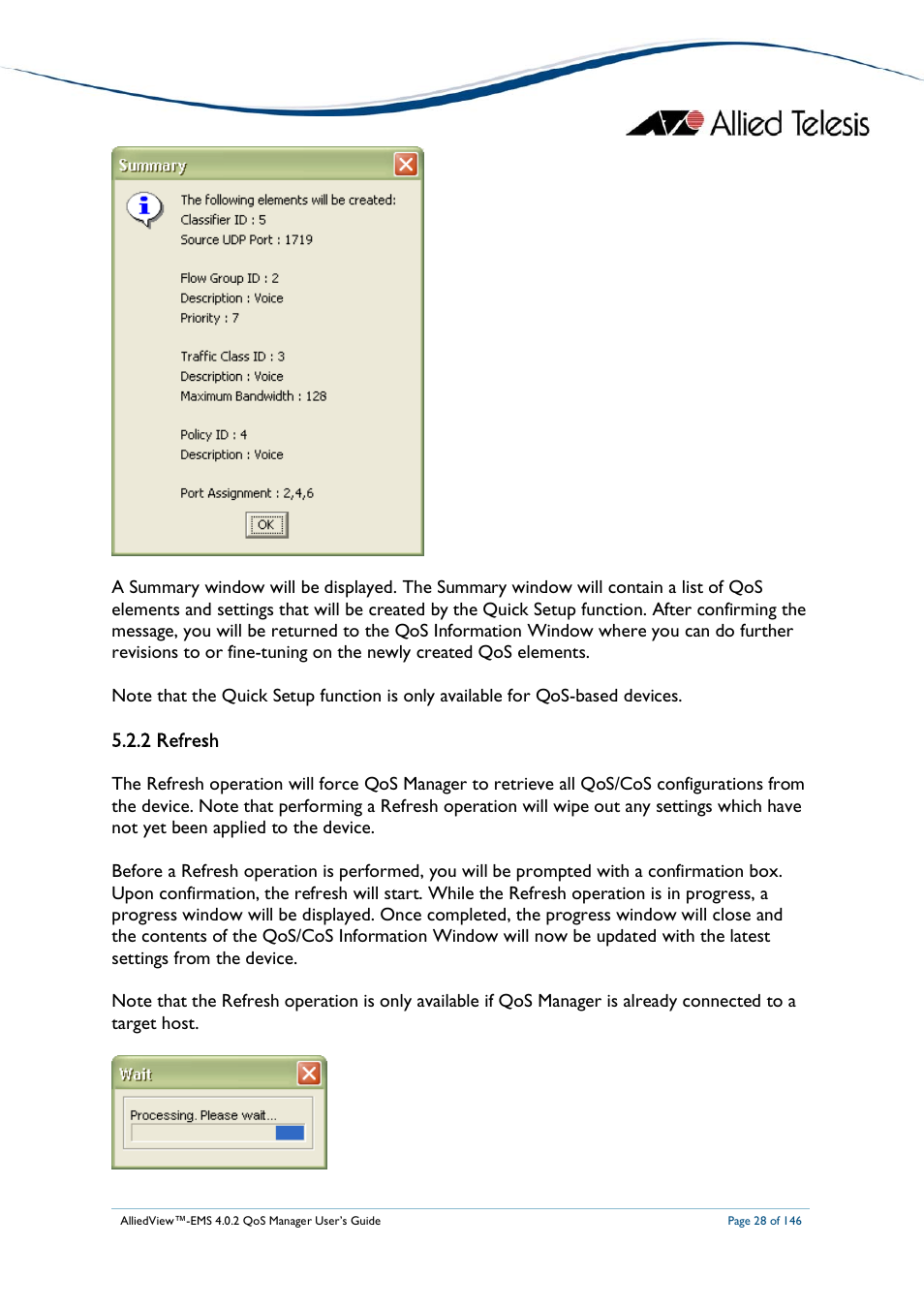 2 refresh | Allied Telesis AlliedView-EMS 4.0.2 QoS-Manager User Manual | Page 28 / 146