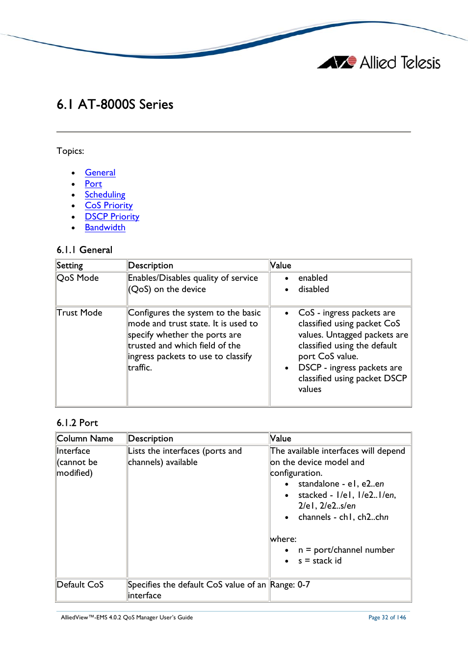 Allied Telesis AlliedView-EMS 4.0.2 QoS-Manager User Manual | Page 32 / 146
