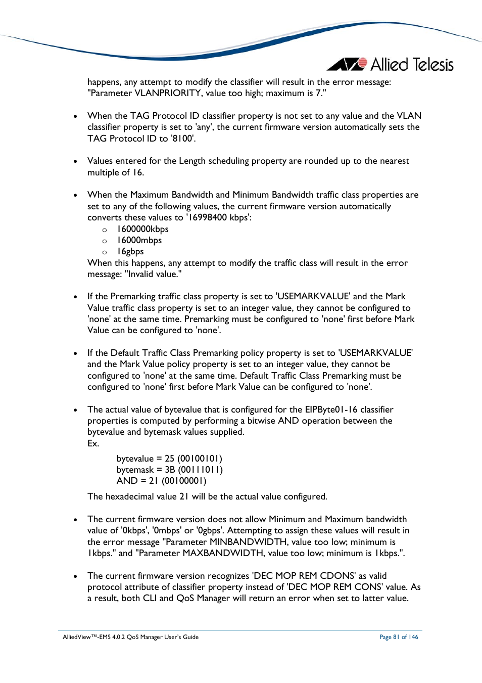 Allied Telesis AlliedView-EMS 4.0.2 QoS-Manager User Manual | Page 81 / 146