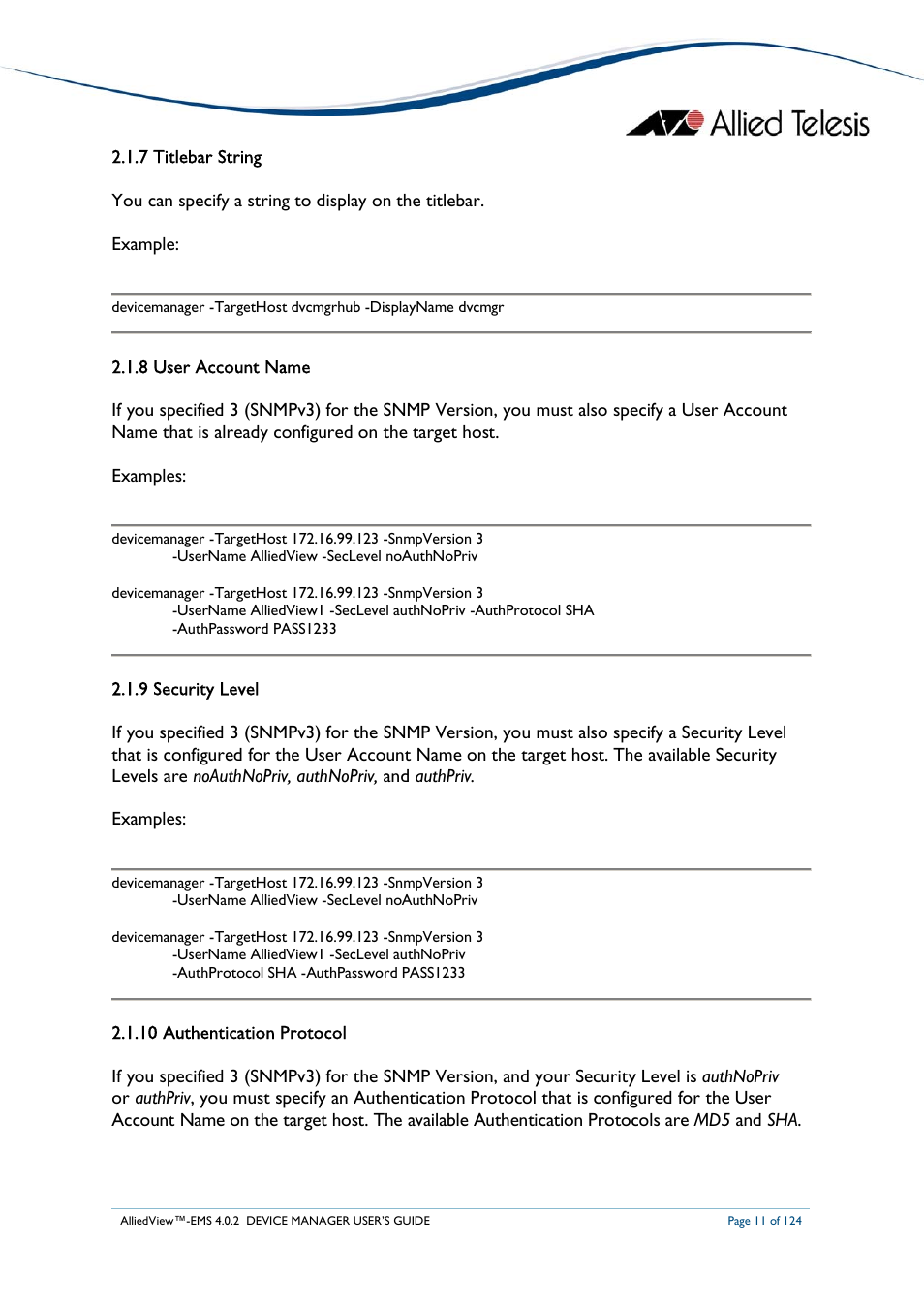Allied Telesis AlliedView-EMS 4.0.2 Device-Manager User Manual | Page 11 / 124