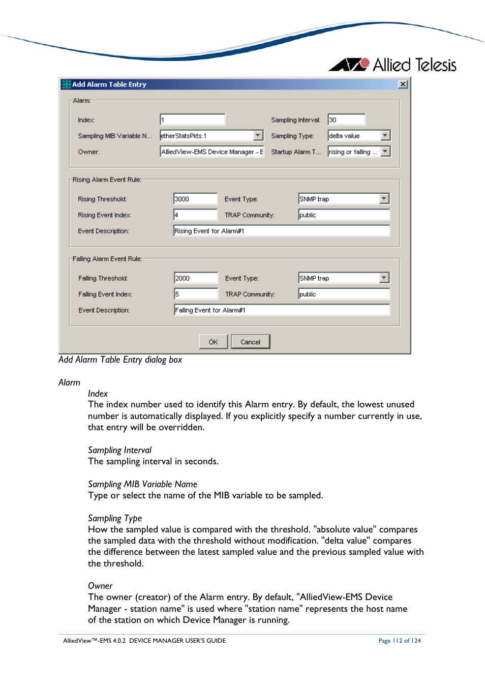 Allied Telesis AlliedView-EMS 4.0.2 Device-Manager User Manual | Page 112 / 124
