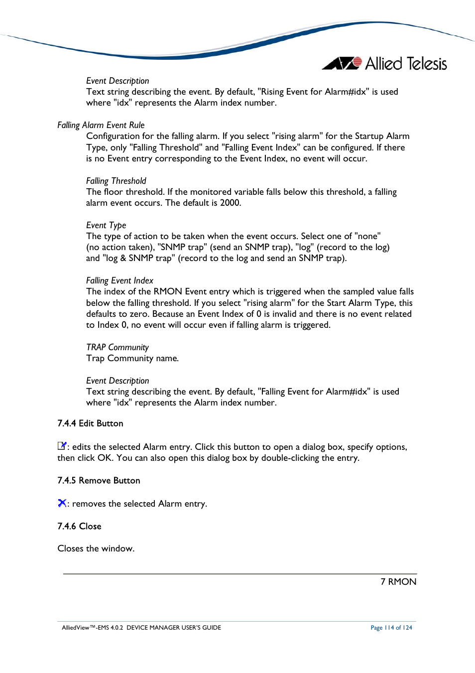 Allied Telesis AlliedView-EMS 4.0.2 Device-Manager User Manual | Page 114 / 124