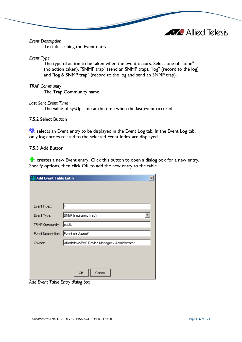 Allied Telesis AlliedView-EMS 4.0.2 Device-Manager User Manual | Page 116 / 124