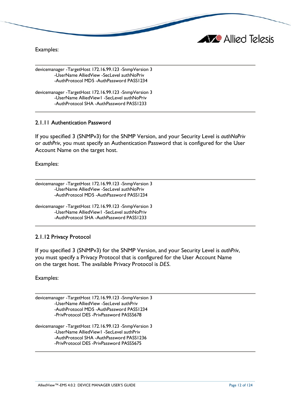 Allied Telesis AlliedView-EMS 4.0.2 Device-Manager User Manual | Page 12 / 124