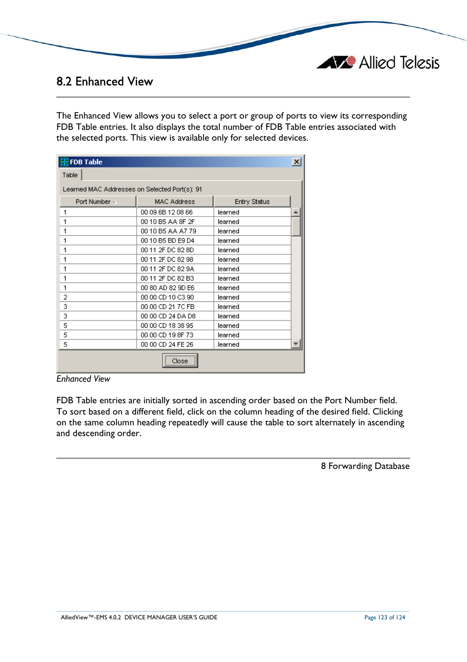 2 enhanced view | Allied Telesis AlliedView-EMS 4.0.2 Device-Manager User Manual | Page 123 / 124