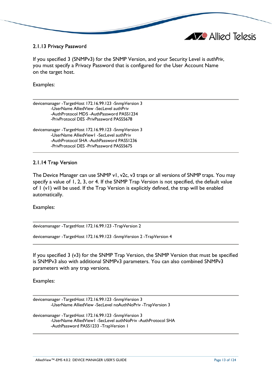 Allied Telesis AlliedView-EMS 4.0.2 Device-Manager User Manual | Page 13 / 124