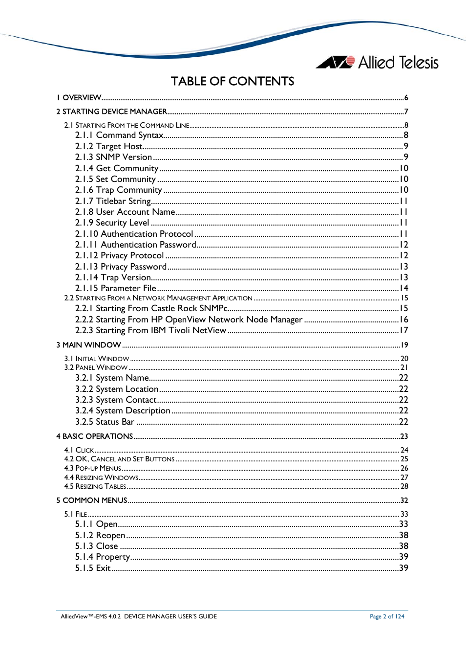 Allied Telesis AlliedView-EMS 4.0.2 Device-Manager User Manual | Page 2 / 124