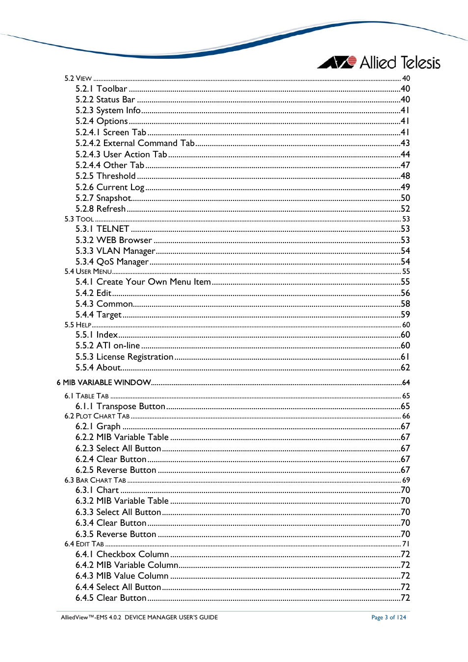Allied Telesis AlliedView-EMS 4.0.2 Device-Manager User Manual | Page 3 / 124