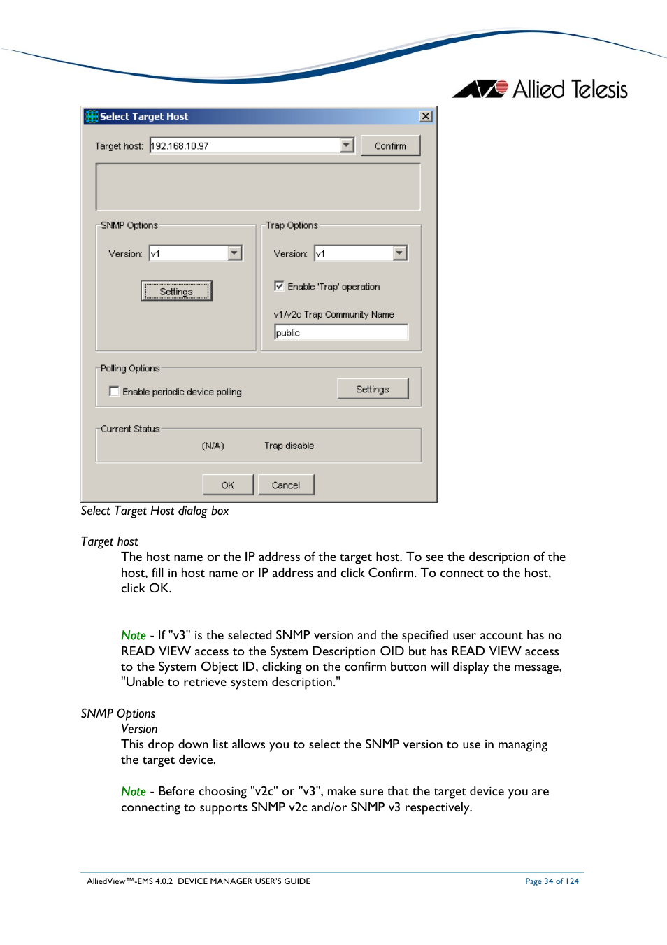 Allied Telesis AlliedView-EMS 4.0.2 Device-Manager User Manual | Page 34 / 124