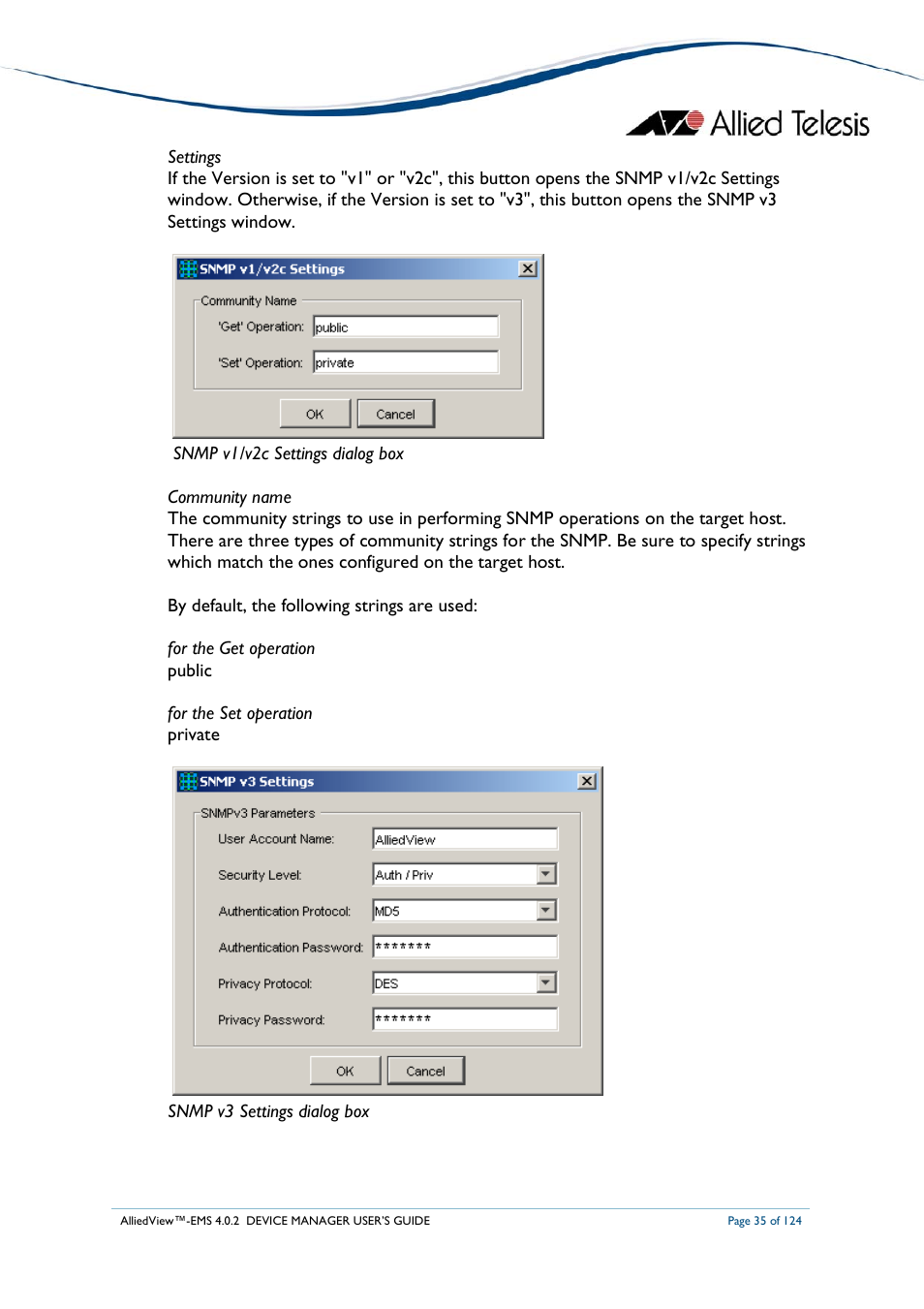 Allied Telesis AlliedView-EMS 4.0.2 Device-Manager User Manual | Page 35 / 124