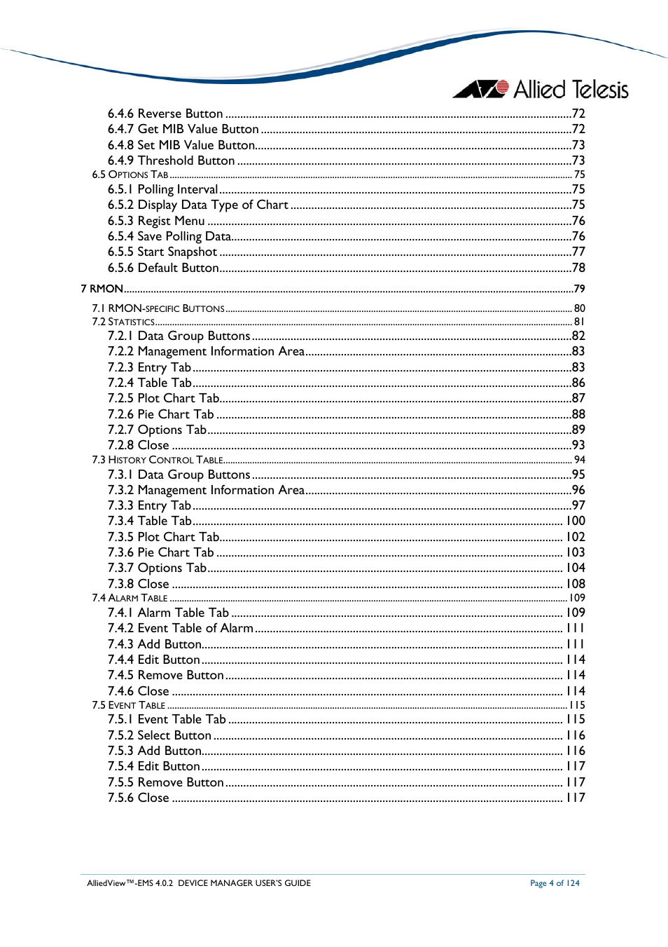 Allied Telesis AlliedView-EMS 4.0.2 Device-Manager User Manual | Page 4 / 124