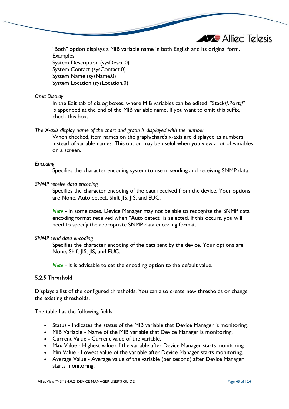 Allied Telesis AlliedView-EMS 4.0.2 Device-Manager User Manual | Page 48 / 124