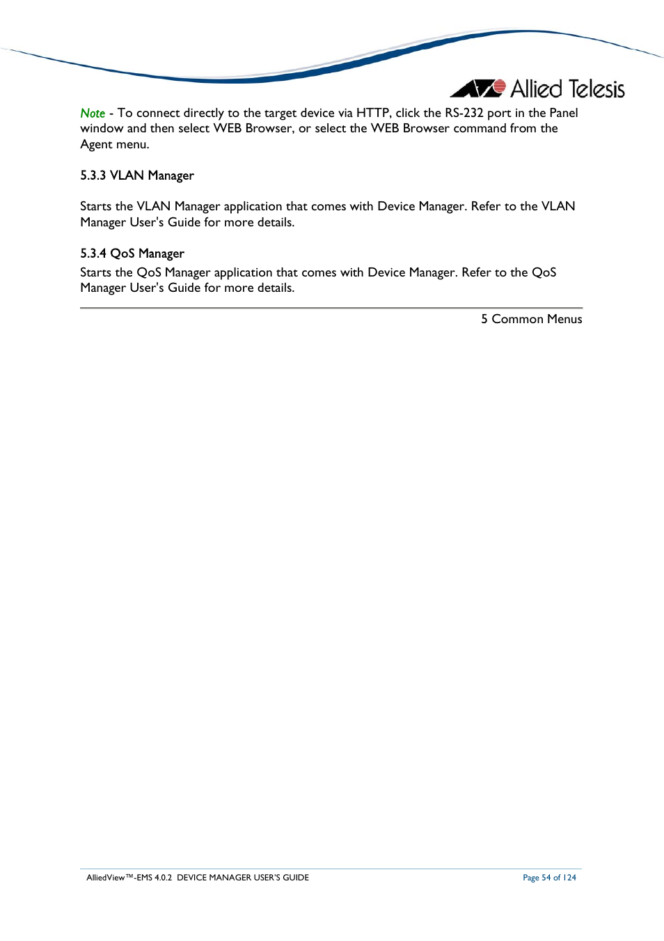 Allied Telesis AlliedView-EMS 4.0.2 Device-Manager User Manual | Page 54 / 124
