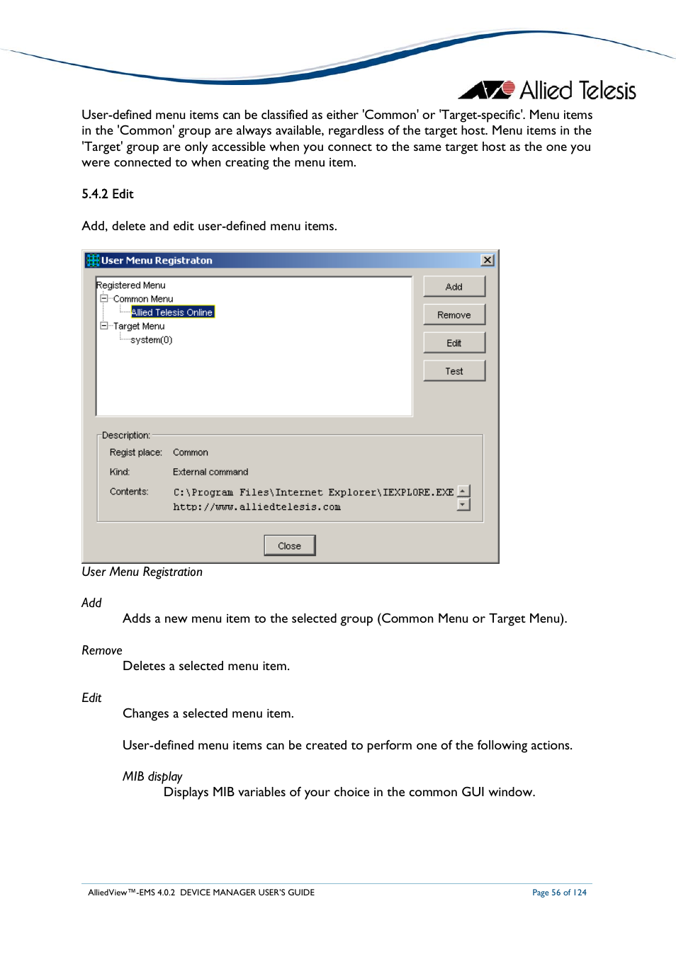 Allied Telesis AlliedView-EMS 4.0.2 Device-Manager User Manual | Page 56 / 124