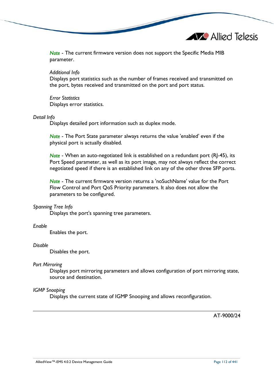 Allied Telesis AlliedView-EMS 4.0.2 Device-Manager User Manual | Page 112 / 441
