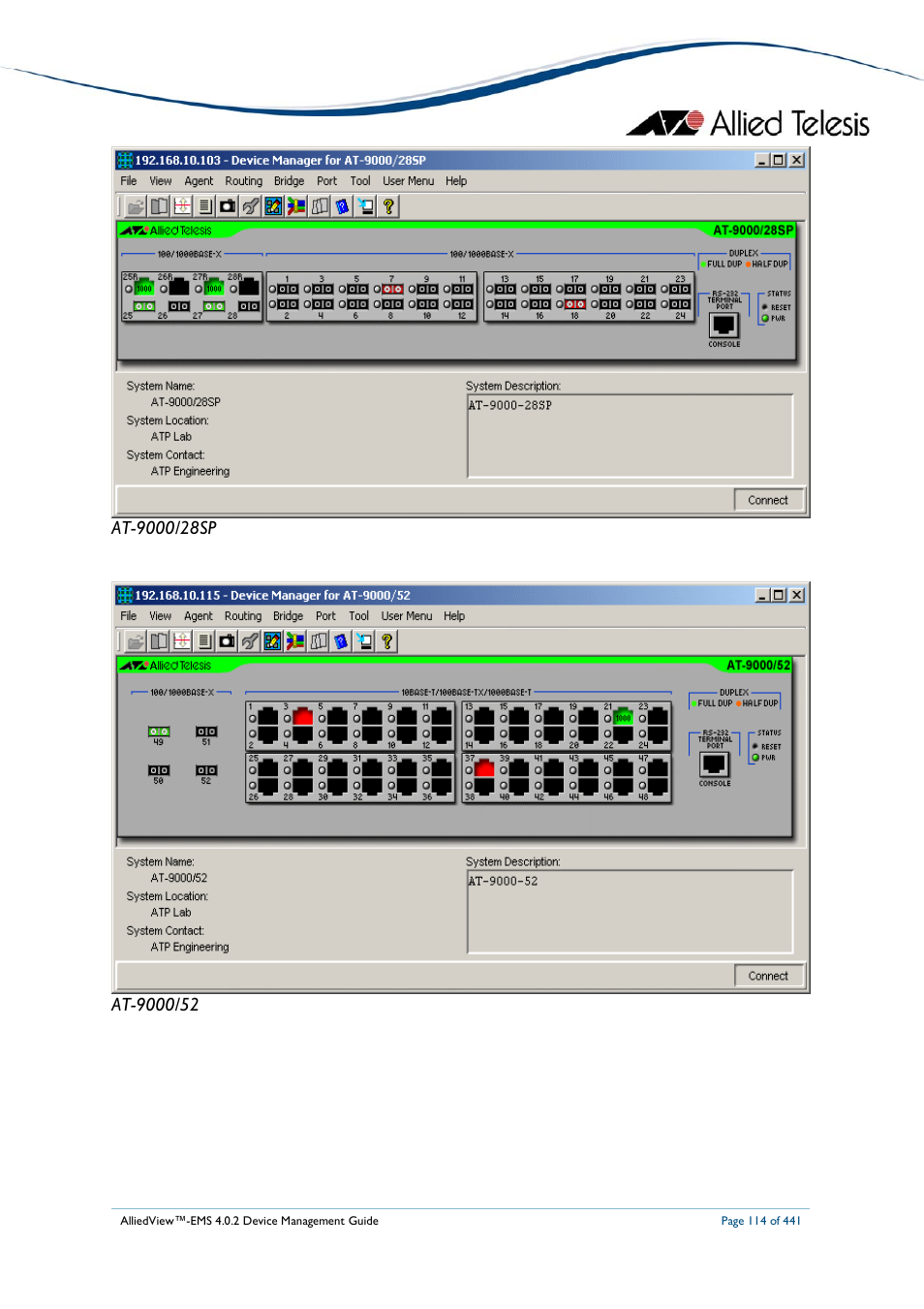 Allied Telesis AlliedView-EMS 4.0.2 Device-Manager User Manual | Page 114 / 441