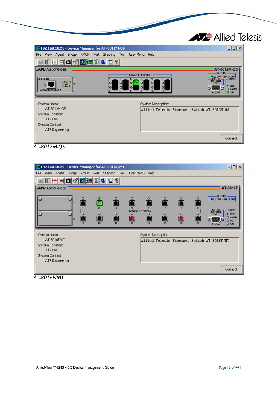 Allied Telesis AlliedView-EMS 4.0.2 Device-Manager User Manual | Page 13 / 441