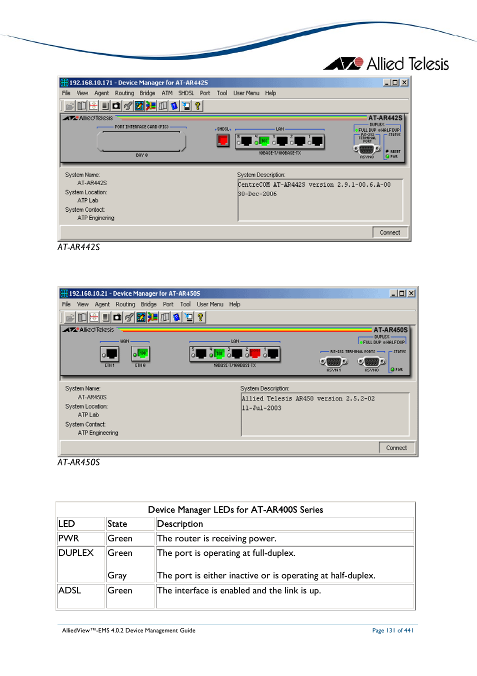 Allied Telesis AlliedView-EMS 4.0.2 Device-Manager User Manual | Page 131 / 441