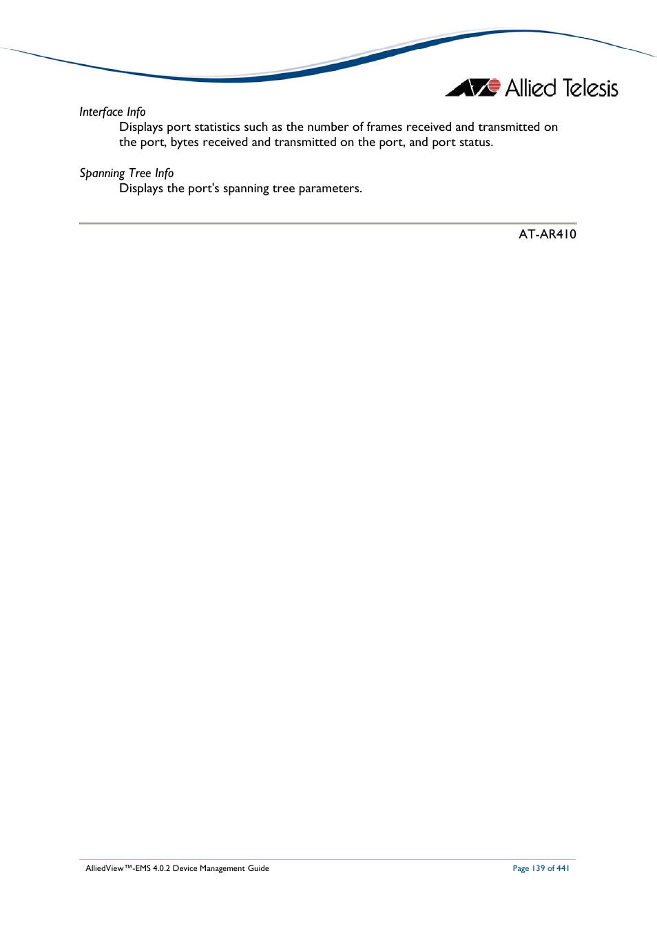 Allied Telesis AlliedView-EMS 4.0.2 Device-Manager User Manual | Page 139 / 441