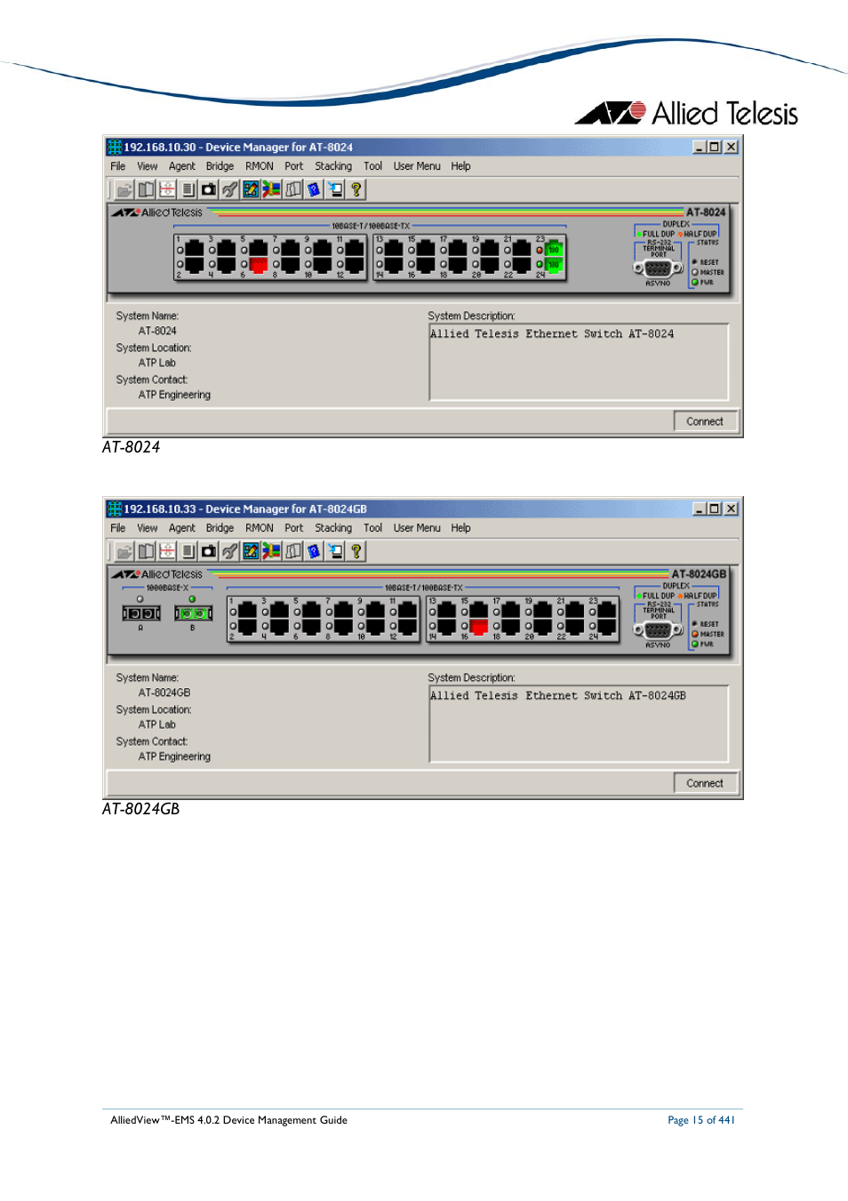 Allied Telesis AlliedView-EMS 4.0.2 Device-Manager User Manual | Page 15 / 441