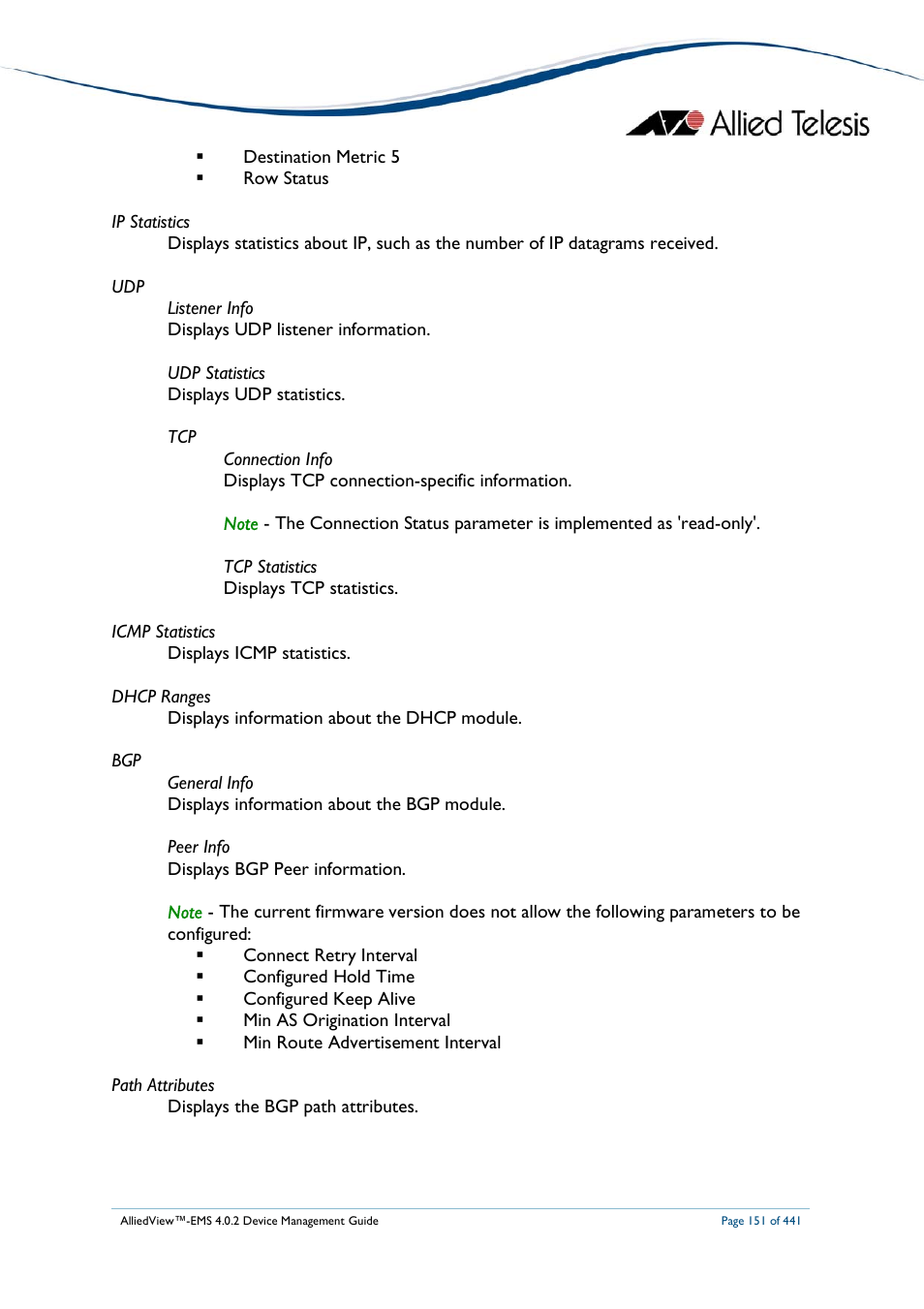 Allied Telesis AlliedView-EMS 4.0.2 Device-Manager User Manual | Page 151 / 441
