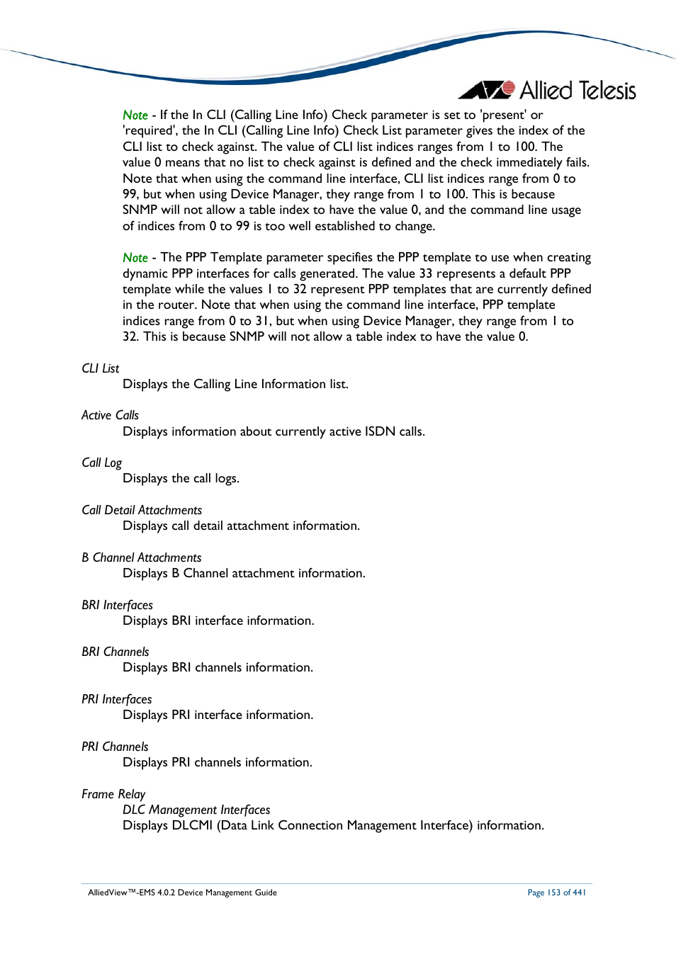 Allied Telesis AlliedView-EMS 4.0.2 Device-Manager User Manual | Page 153 / 441