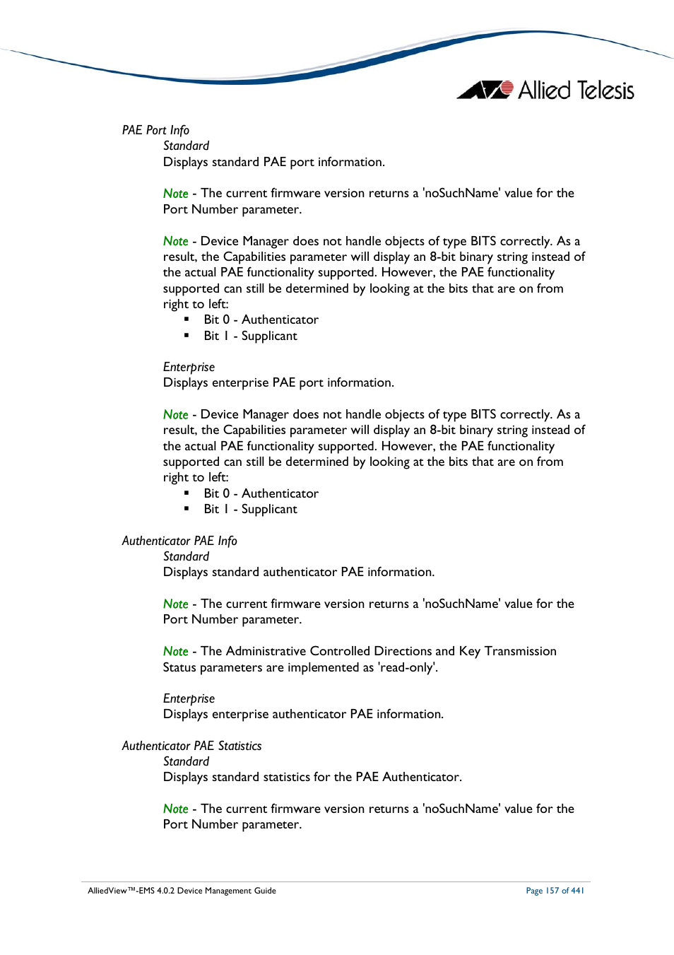 Allied Telesis AlliedView-EMS 4.0.2 Device-Manager User Manual | Page 157 / 441