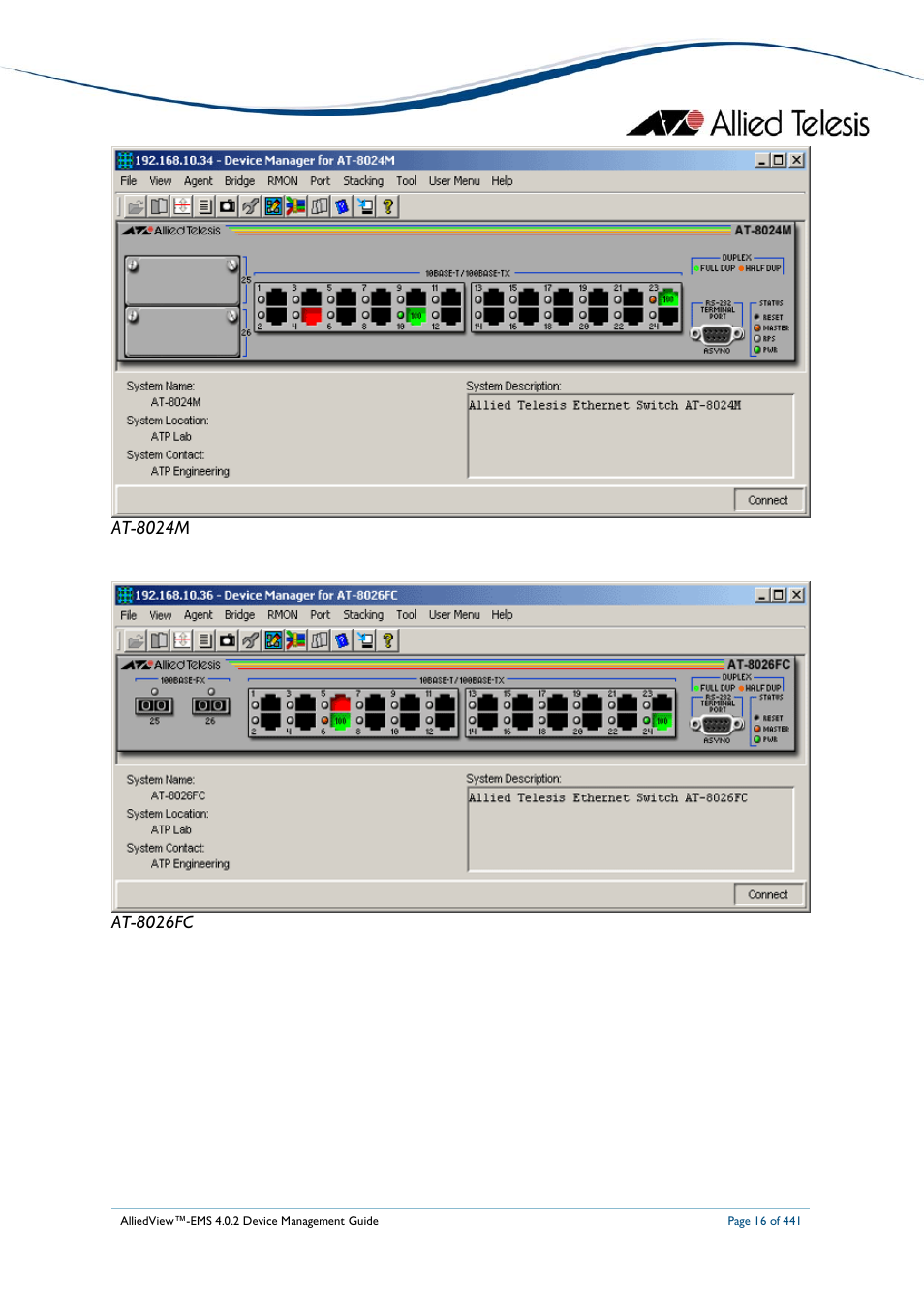 Allied Telesis AlliedView-EMS 4.0.2 Device-Manager User Manual | Page 16 / 441